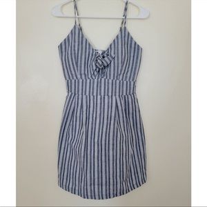 Purple Snow Pinstriped Blue Dress